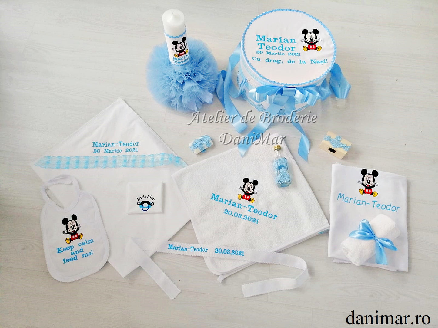 Trusou botez personalizat cu broderie - DaniMar