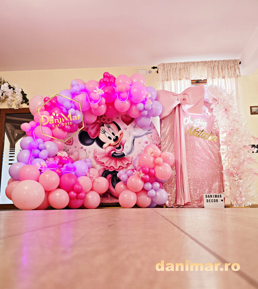 Decor botez fetiță – tematica Minnie Mouse 2