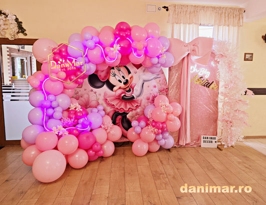 Decor botez fetiță – tematica Minnie Mouse 1