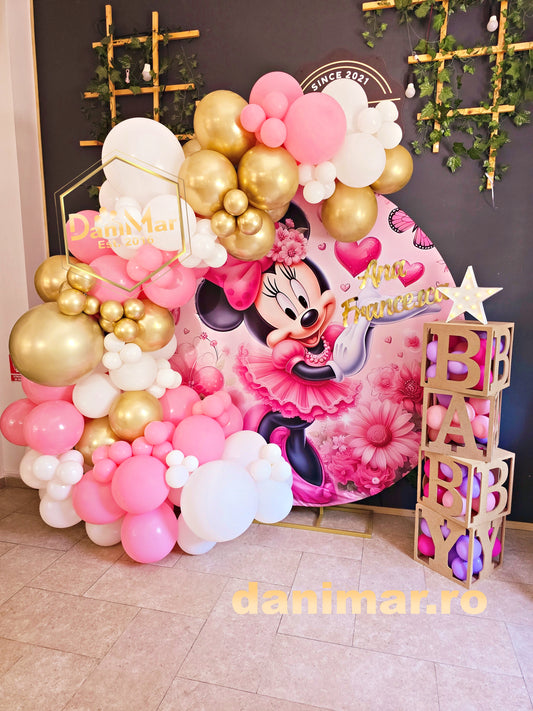 Decor botez fetiță – tematica Minnie Mouse 3