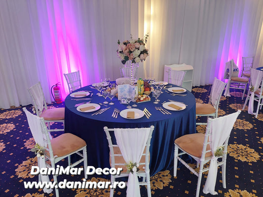 Decor nuntă albastru, bleu și bleumarin 22