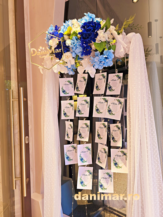 Decor nuntă albastru, bleu și bleumarin 14