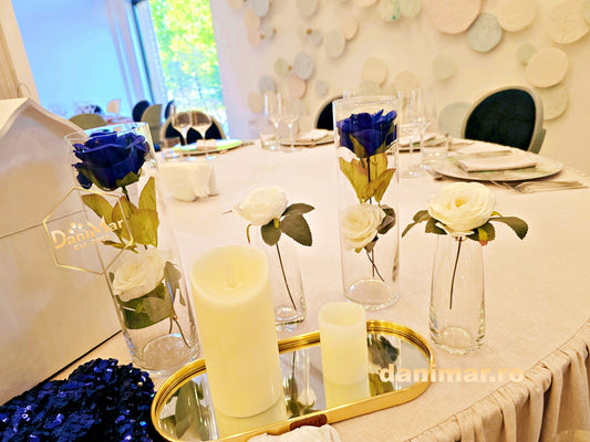 Decor nuntă albastru, bleu și bleumarin 16