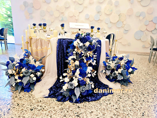 Decor nuntă albastru, bleu și bleumarin 1