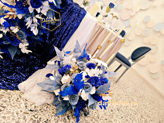 Decor nuntă albastru, bleu și bleumarin 3
