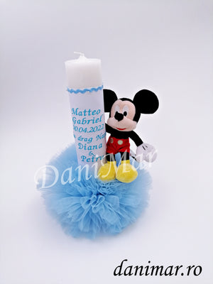 Lumanare botez personalizata - Mickey Mouse - DaniMar 