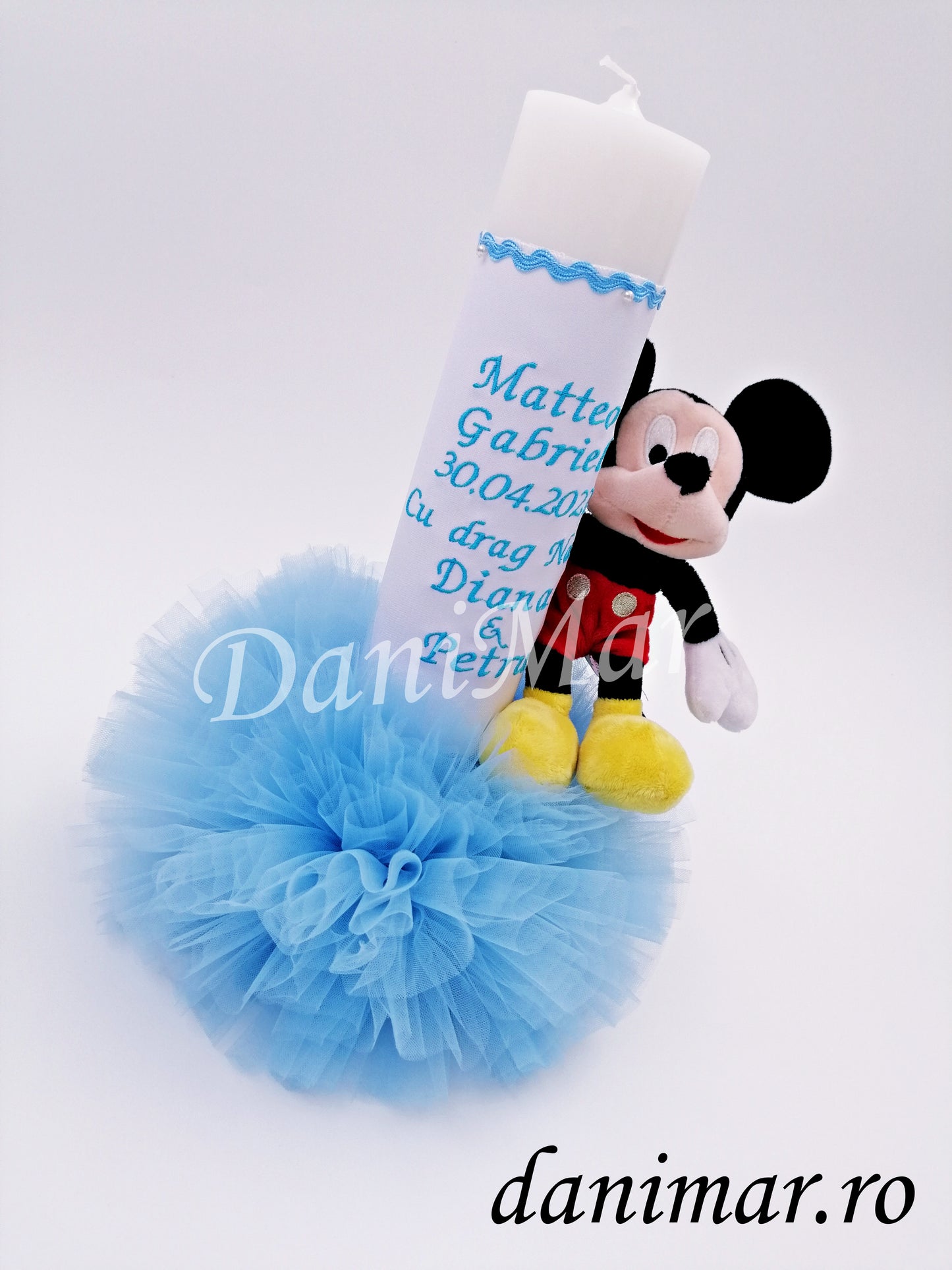Lumanare botez personalizata - Mickey Mouse - DaniMar 