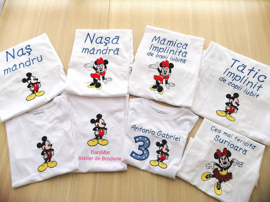 Set tricouri aniversare 3 ani tematica Mickey Mouse - DaniMar 
