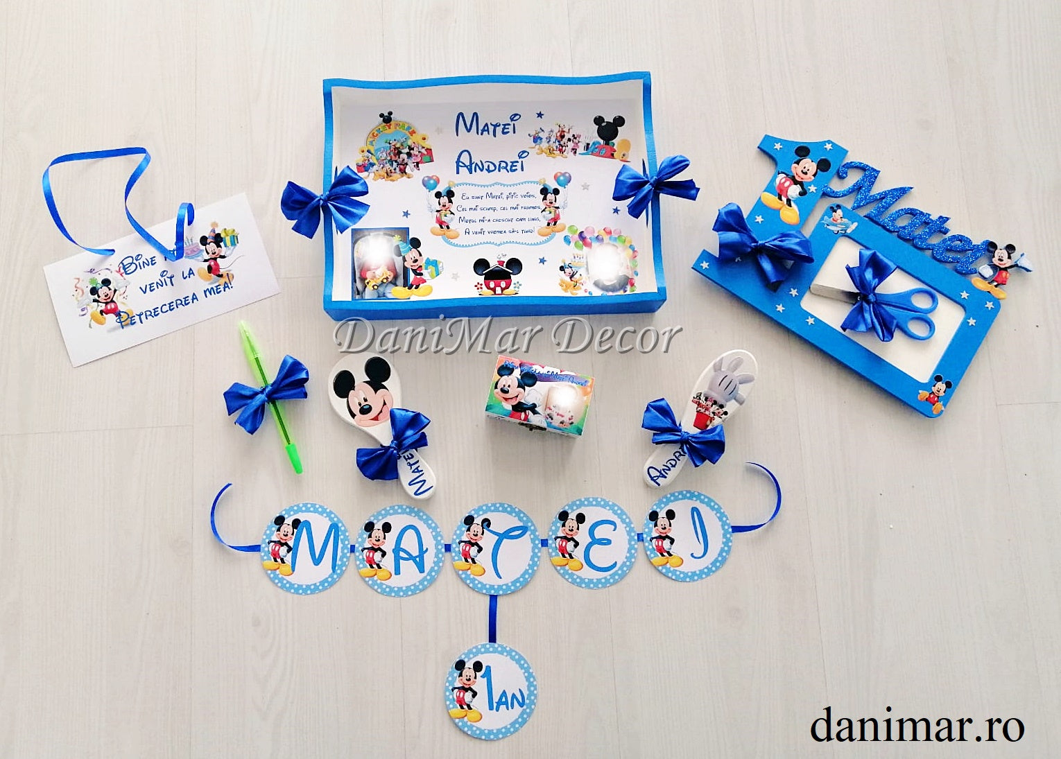 Set tavita mot baietel tematica Mickey Mouse - DaniMar 