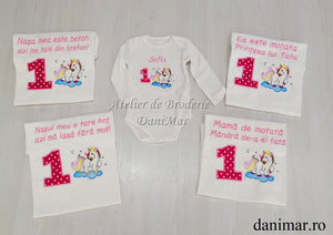Set tricouri aniversare mot personalizate- Unicorn