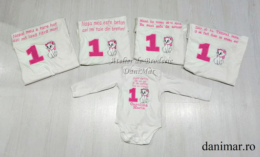 Set tricouri aniversare mot  - Pisicuta Marie - DaniMar 