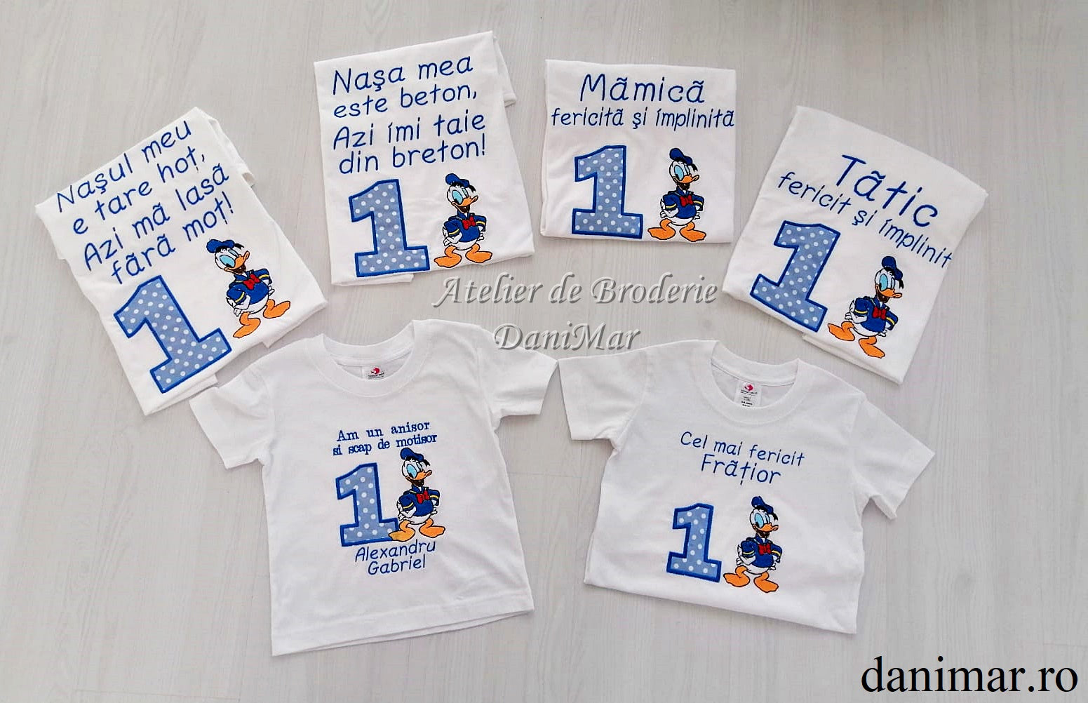 Set tavita mot baietel si tricouri personalizate - tematica Donald Duck 01 - DaniMar 