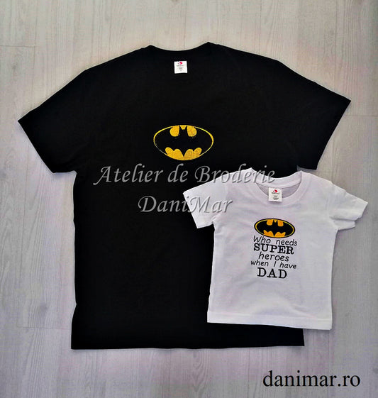 Set tricouri family tata - fiu Batman - DaniMar 